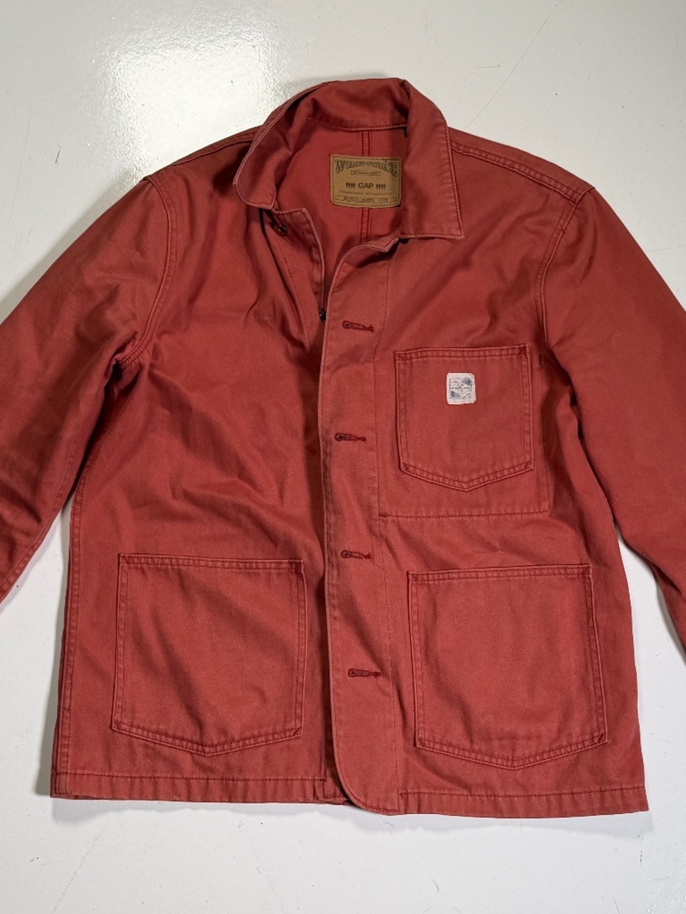 Gap Work Force Workwear Red Cotton Chore Coat Size Medium